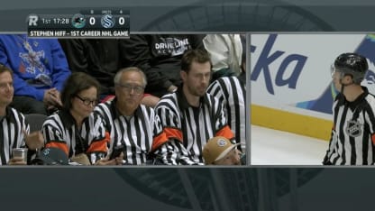 NHL Stephen Hiff debut family ref shirts